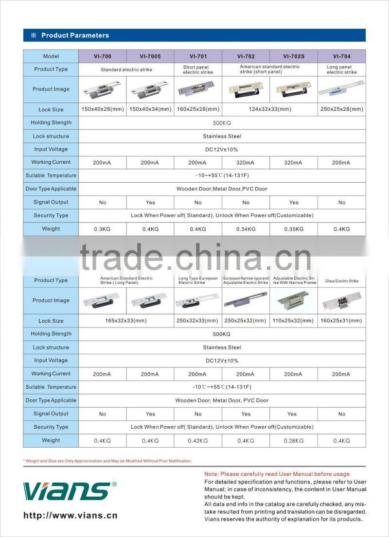 New Design glass door 12 V Standard electric lock, electric strike for access control system