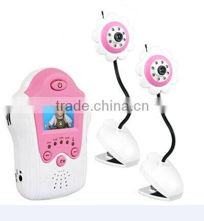 Flower Design 1.5 inch TFT LCD 2.4G Wireless Baby Monitor Night Vision pixels 628 X 582 (PAL) AV Out