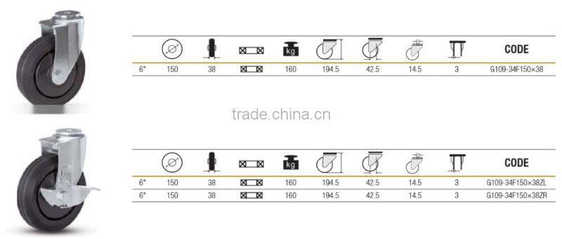 150mm Precision ball bearing swivel head Double ball bearings caster