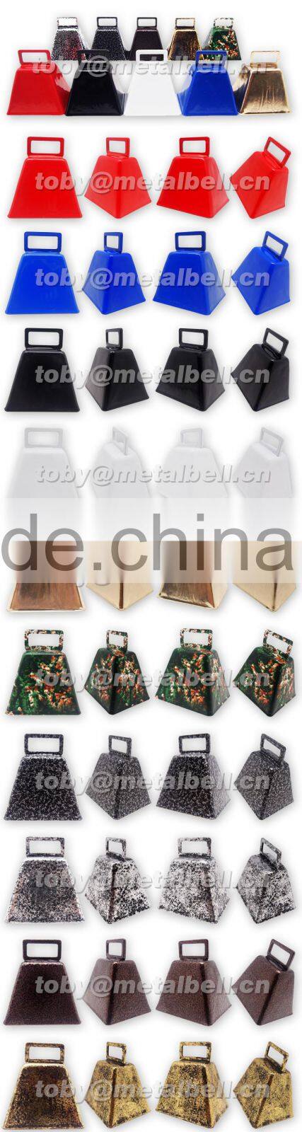 Cow bell in custom colors with strap or lanyard as noise maker