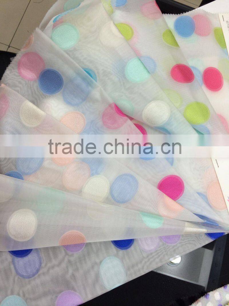 Beautiful nylon cotton jacquard organza tulle fabric for dresses fashion