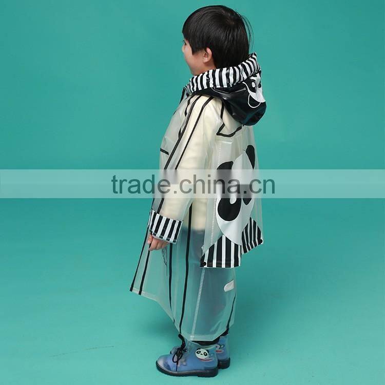 2016 promotional wholesale high quality lovely hooded pvc raincoats for boys