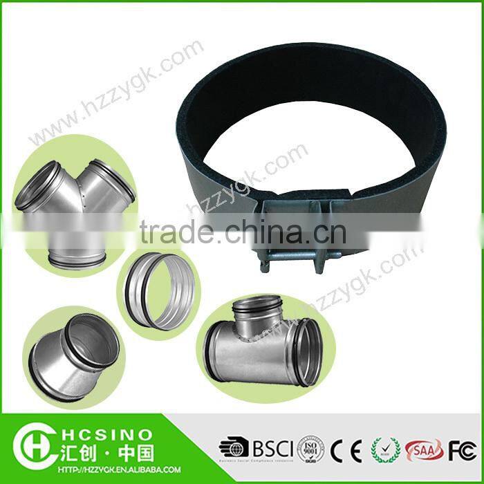 Ducting Fitting Galvanized Steel Y Tee, 3-Way Tube Duct Fitting Connector