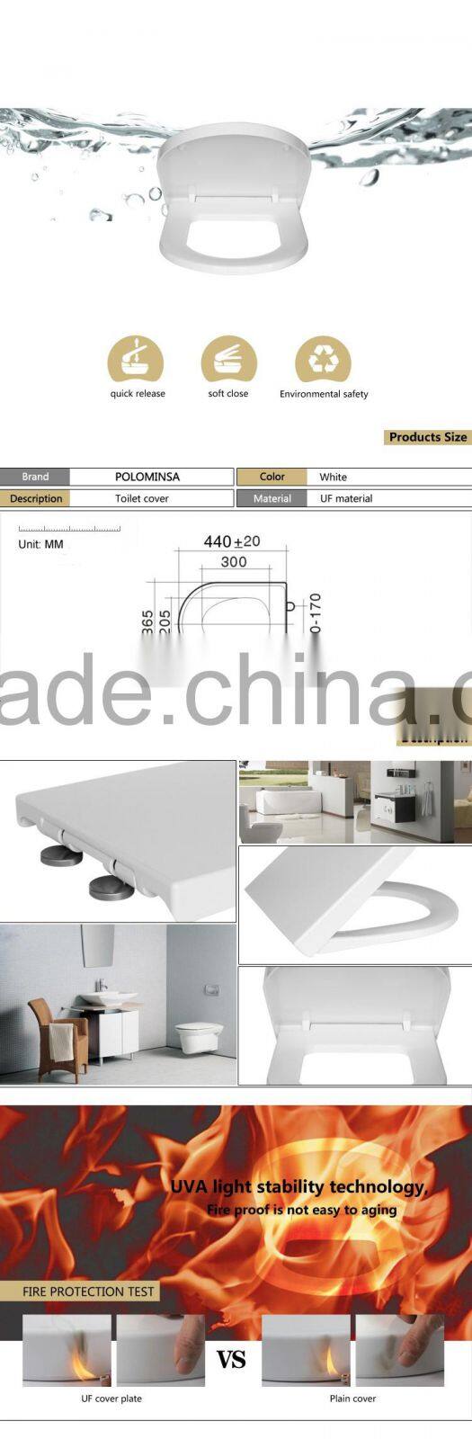 European size sanitary Soft Close Urea UF wc toilet seat