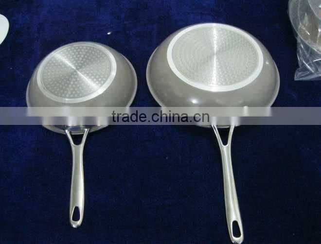 Nonstick Aluminium fry pan with stainless steel handle
