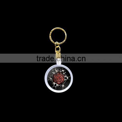 Customized plastic key chain with metal keyring