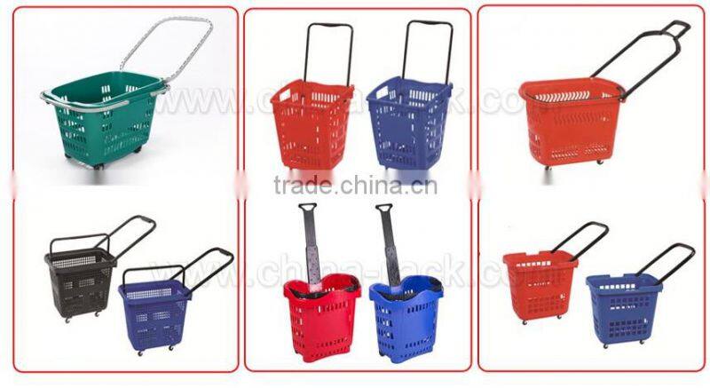 Good Quality 26L Double Handle Red Plastic Shopping Basket