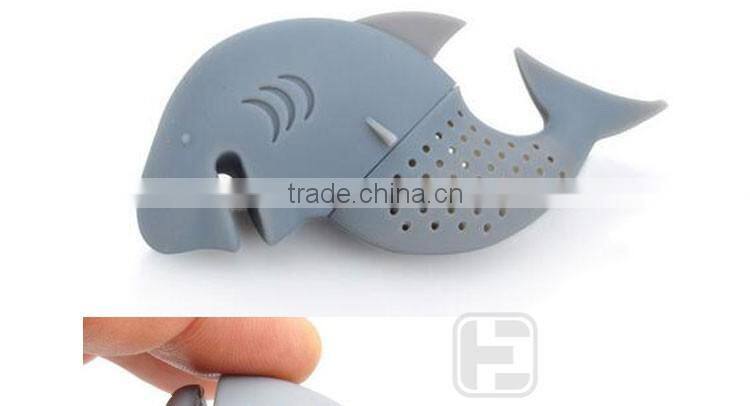 lovely shark silicone tea strainer tea filter tea infuser portable tea tools kitchen accessories