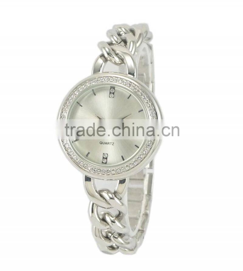 Women's elegant chain bracelet quartz three colors good plating custom made watches