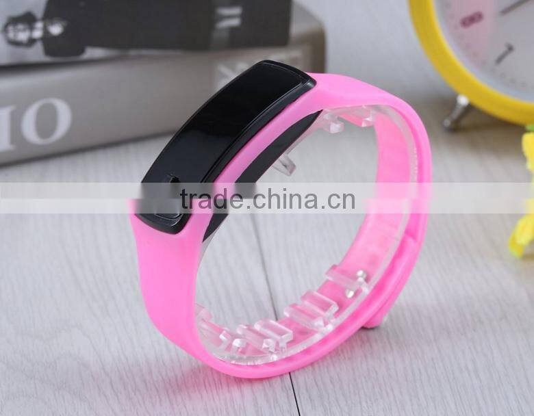 Sports style unisex silicone led light wristwatch electronic watch