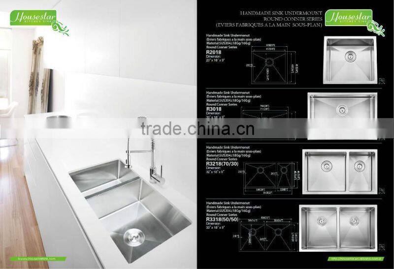 Corner Kitchen Sink Handmade Stainless Steel