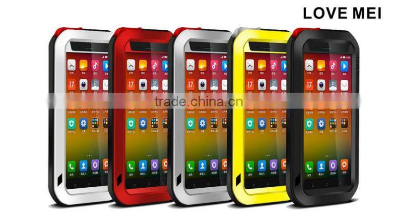 love mei aluminum waterproof case for xiaomi 4 LOVE MEI Case Metal Gorilla Glass Cover case for xiaomi 4 love mei