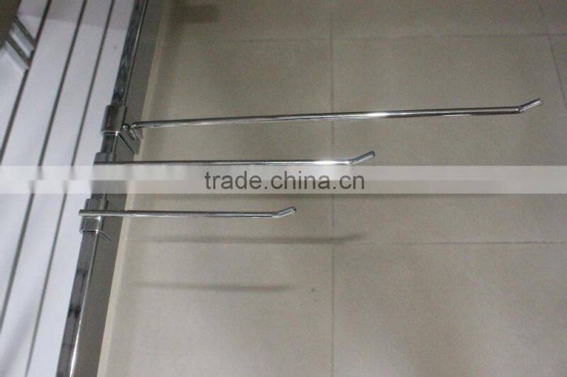 Store display system metal chrome hook for crossbar