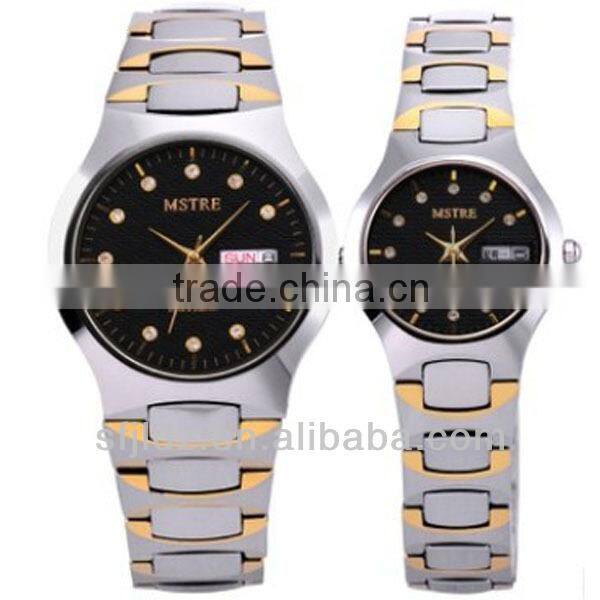 fashion watches simple and elegant Comfortable Tungsten steel watch with diamonds chinese wholesales watch Dual calendar