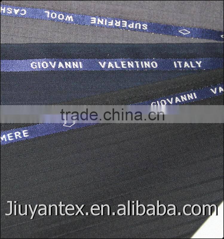 Beautiful wool blend trw stripe weave customized selevdge senior quality men dress uniform suiting textile fabric through SGS