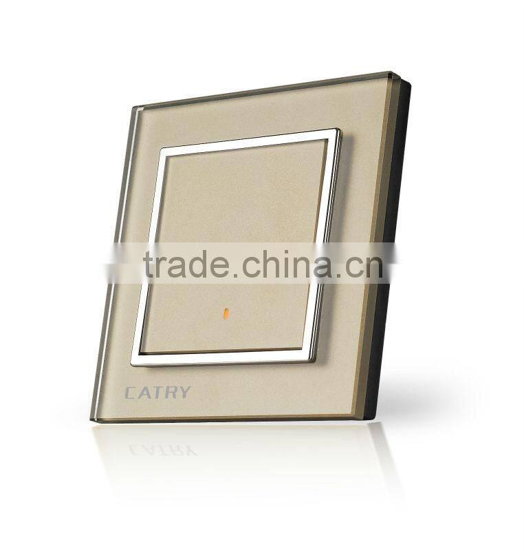 1 GANG 2 WAY GOLD TABLET SWITCH,NEW STYLE WALL SWITCH,GLASS PANEL SWITCH