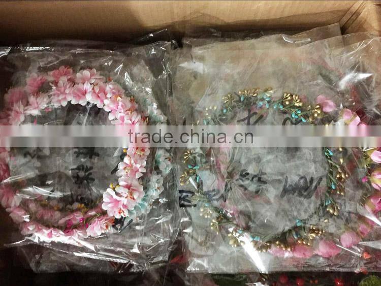 round flower white color faux silk wedding head fabric wreath wedding