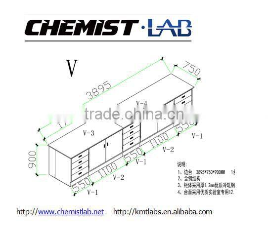 Heavy Duty Steel Lab Side Work Benches With Drawers In Clean Room Laboratory