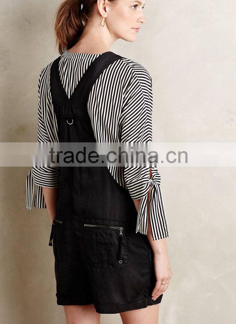 Popular denim adult formal black short jumpsuits