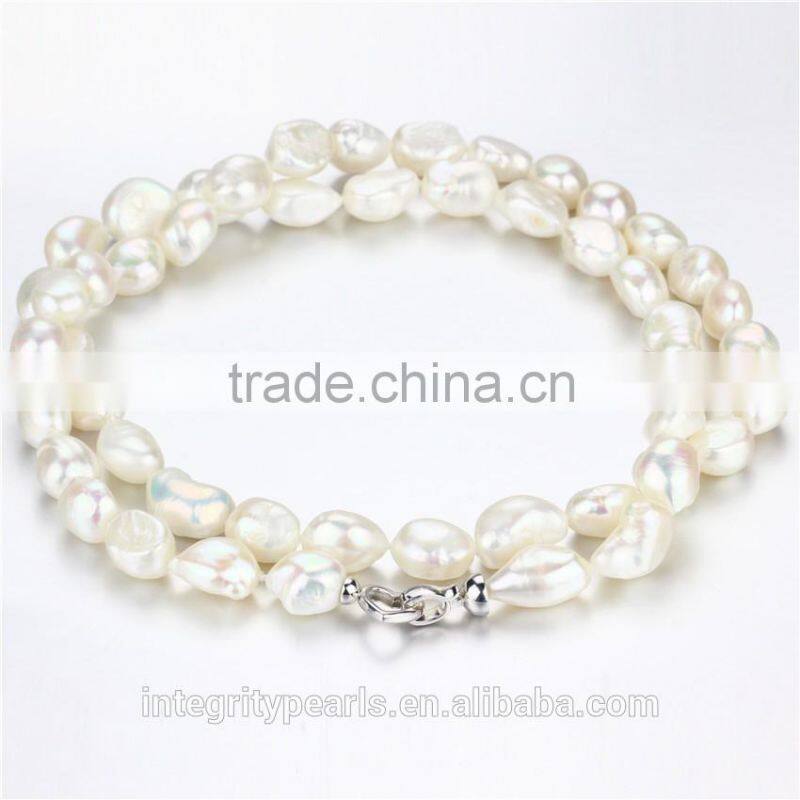 Long pearl necklace 12mm AA baroque 36 inches fresh water pearl necklace