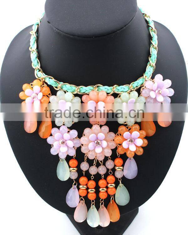 Multicolor Flower Vintage Choker Collar Pendant Statement Necklace Women Necklaces & Pendants Fashion Necklaces for Women 2014