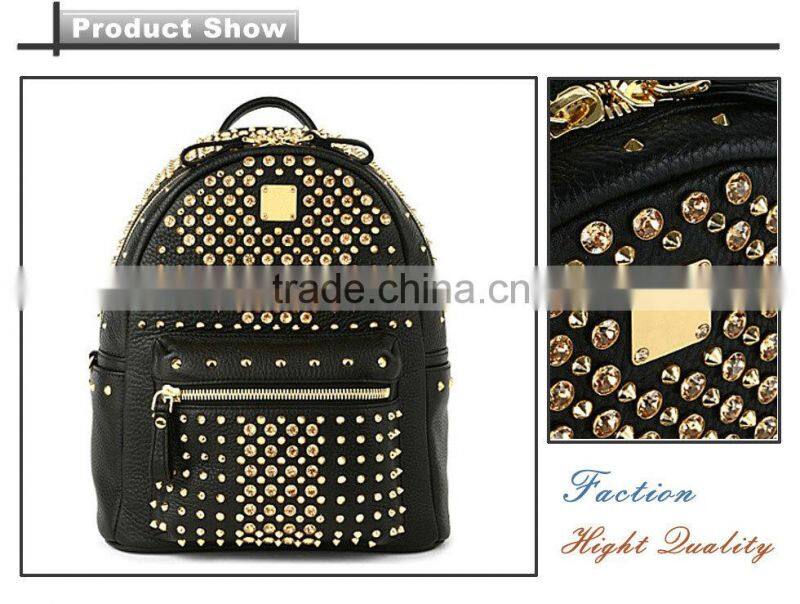 2015 winter black heavy metal Backpack