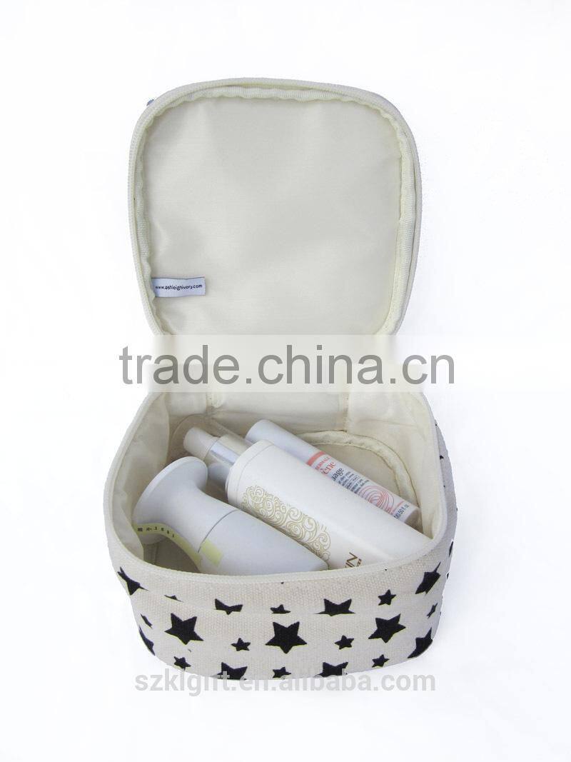 OEM fashion zip lock canvas toiletry bag