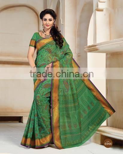Rust Cotton Silk Saree