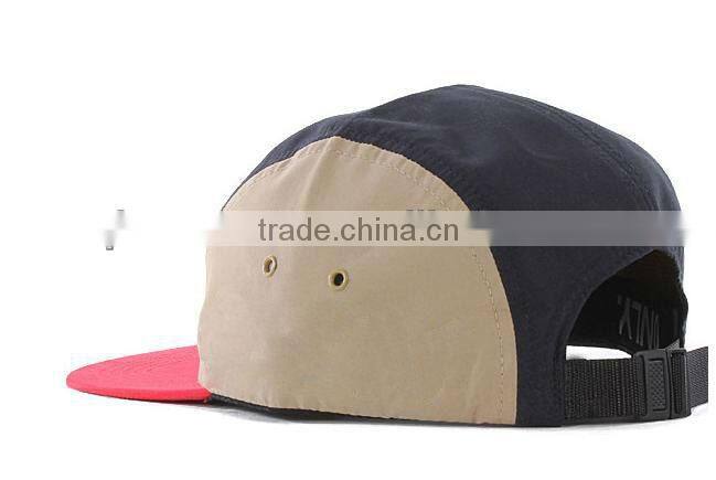 Muti-colour blank snap back hats 5 panel flat brim nylon 5 panel flat hat
