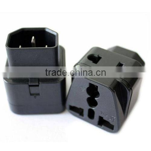 Plug with socket type double adapter plug universal to IEC C14 male plug adapter converter CE
