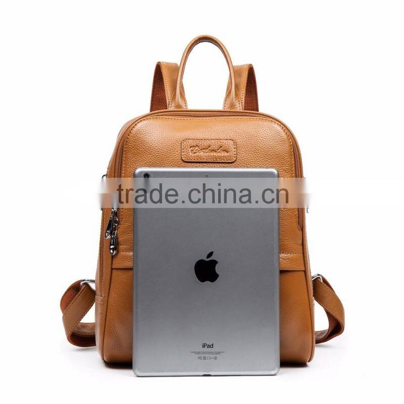 leather day backpack bag school bag girls laptop shoulders bag