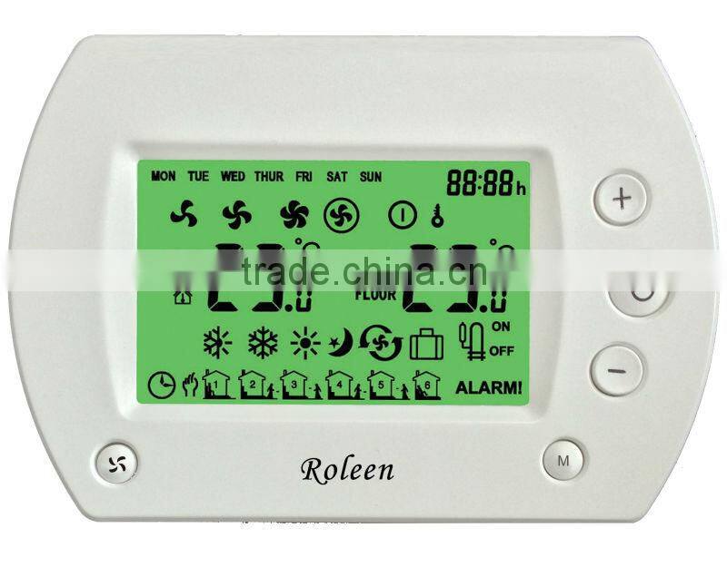 RL305Set Big LCD RF Wireless Programmable FCU Thermostat