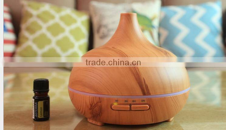 300ml Cool Mist Humidifier Ultrasonic Aroma Essential Oil Diffuser for Office Home Bedroom Living Room Study Yoga Spa - Wood