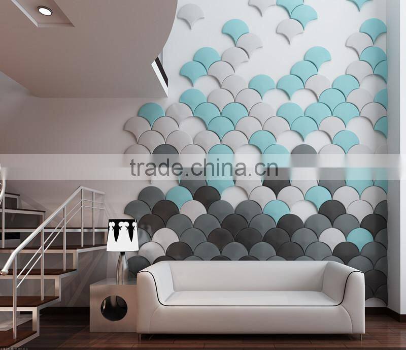 Amour European luxury faux leather PU foam fireproof wall decor 3 d villa wall panels fujian