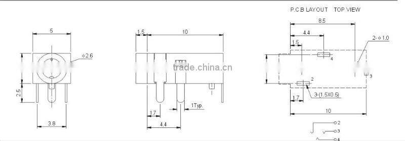 3.5 audio jack PJ-204-H