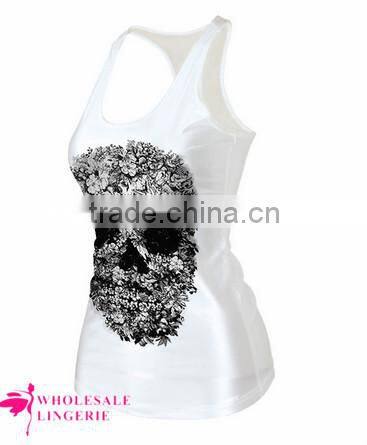 Black Scary Ladies Skull Snake 3D Printed Tank Top BX121 tank top women