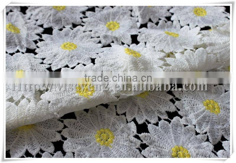 New design Sunflower pattern cheap guipure lace fabric for children dress