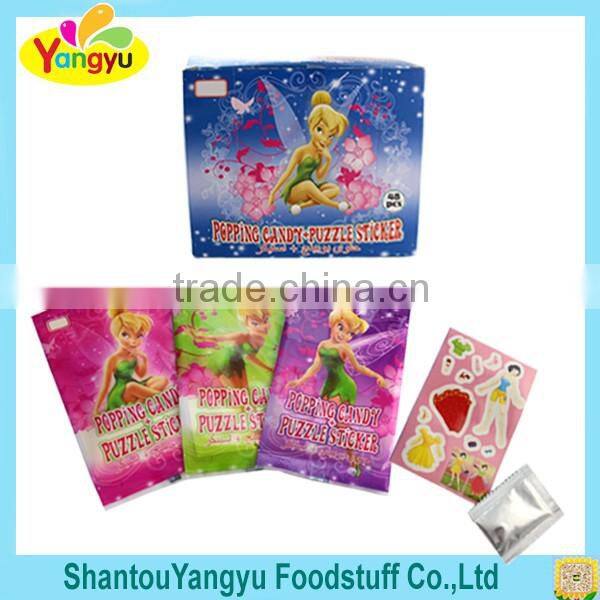 Magic lollipop with popping candy