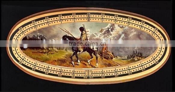 Oval Wood Cribbage Board