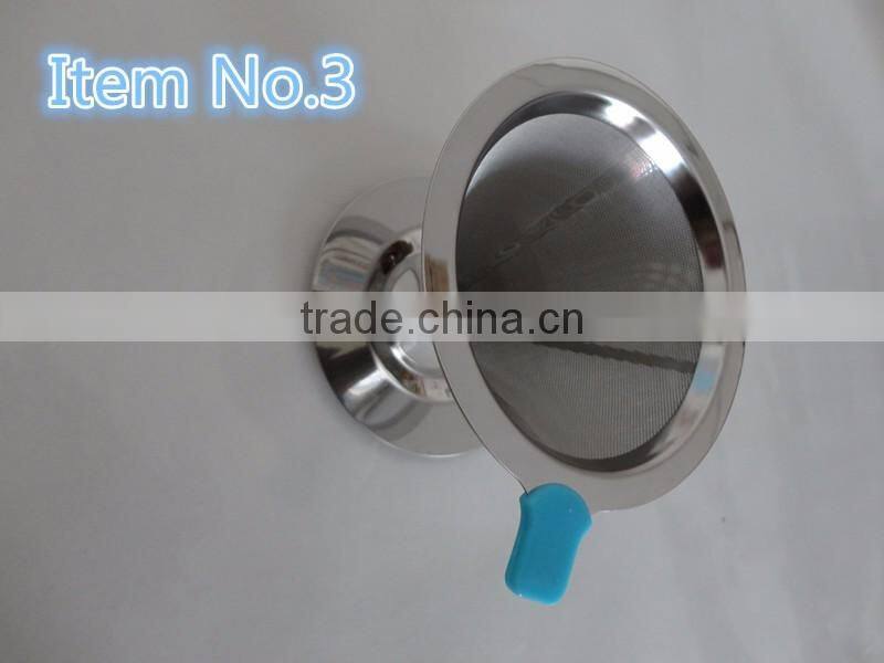 Stainless Steel Cone Coffee Filter maker dripper with stand for 2-4 cups