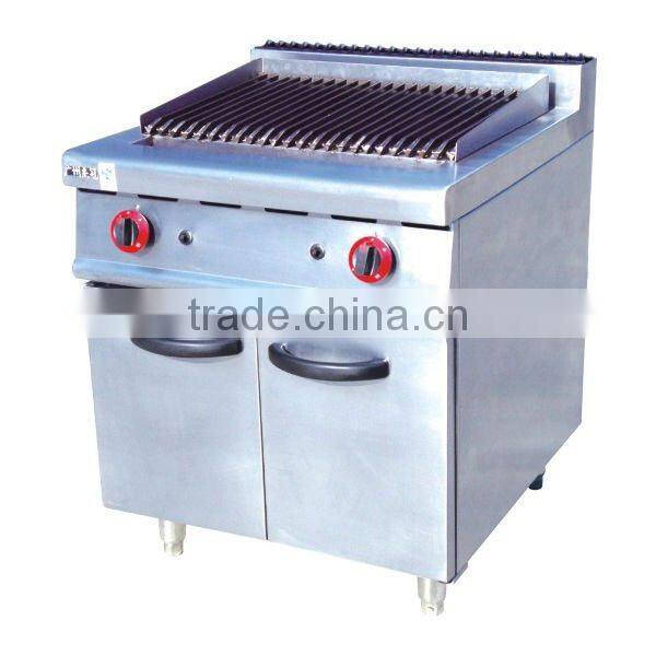 Gas Lava Rock Grill with Cabinet - Restaurant Equipment