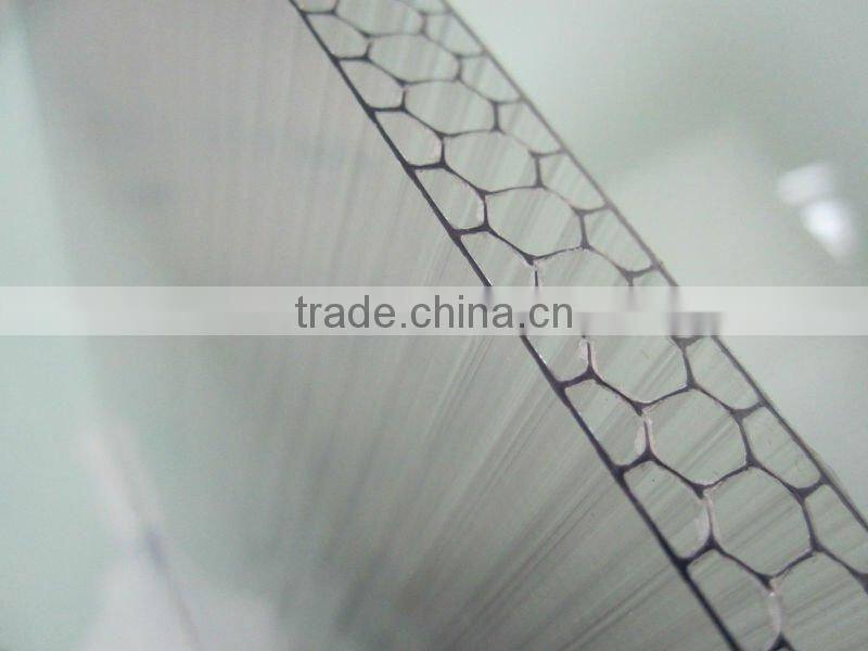 high impact strength honeycomb polycarbonate sun sheet for building material
