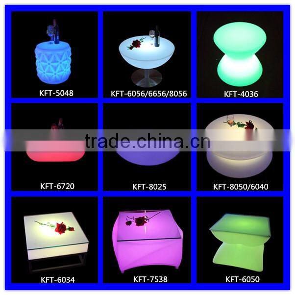 glowing multi color change led lighting up bar table