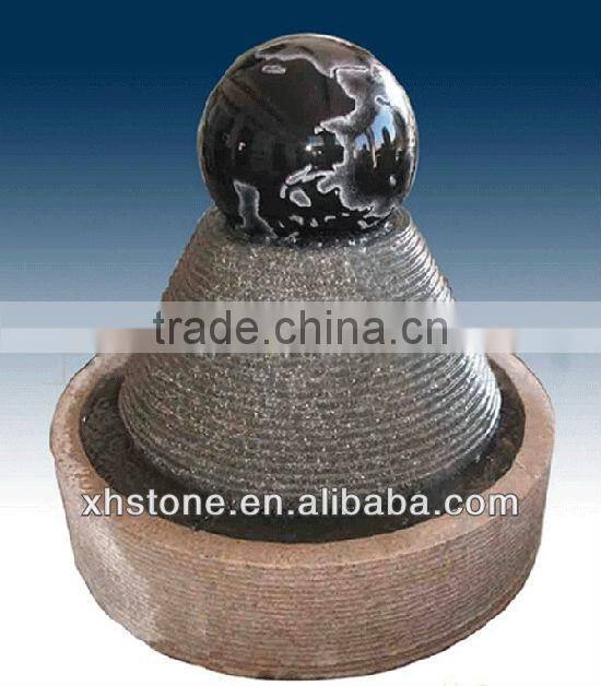 Natural Shanxi Black Granite Hand Carved Garden Decorative Stone Ball Fountain Floating Sphere (24 years factory)