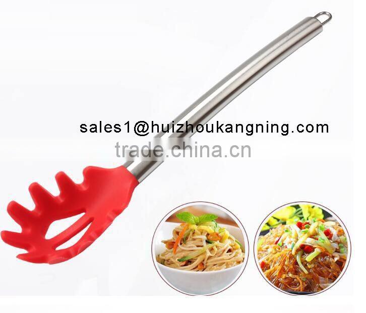 Stainless Steel & Silicone Cooking Utensil Set Spatula, Mixing & Slotted Spoon,Pasta Fork Server, Drainer