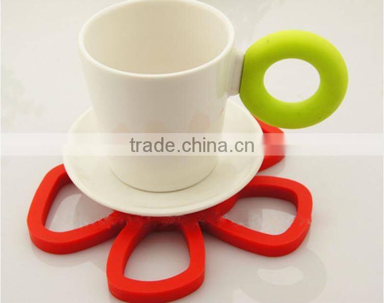 Kitchen use flower shaped silicone table mat/place mat&Silicone coaster&Silicone Cup Mat