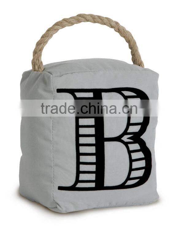 Store More Decorative Canvas Rope Handle Door Stopper Monogrammed B