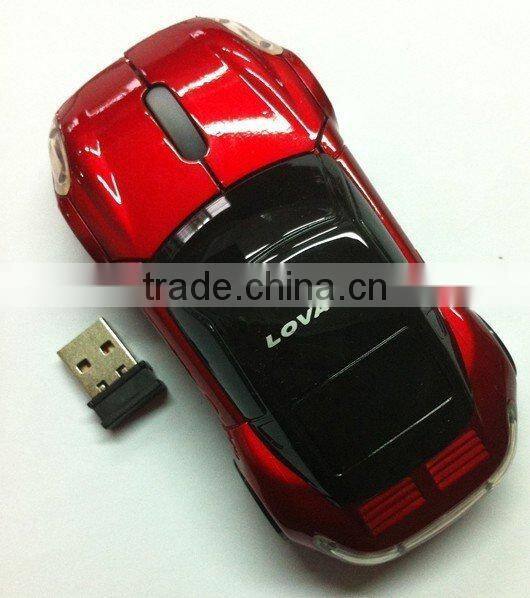 New Design !! Cool And Fashionable LED Light 2.4G Wireless Car Mouse Red