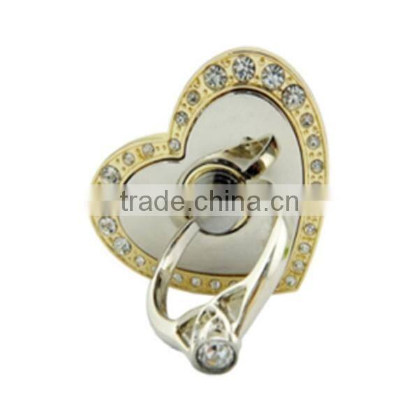 Mobile Phone Heart Diamond Ring Finger Grip Stand