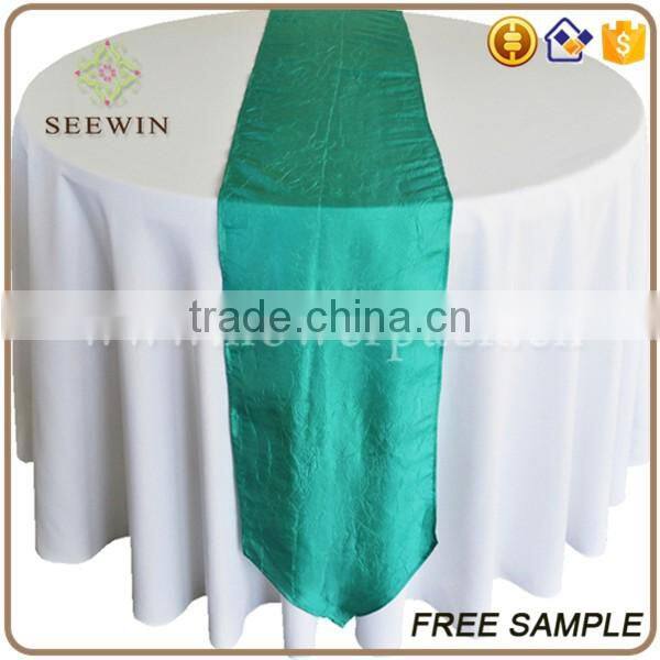 Taffeta turquoise blue table runners wedding